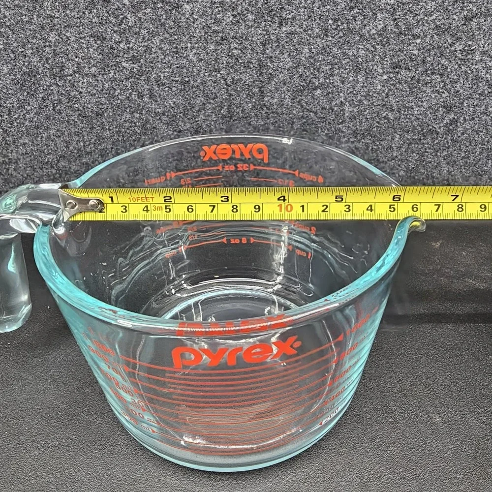 Pyrex 4 Cup 32 Oz. Glass Measuring Cup Mixing Bowl Red Letter Made‎ in USA